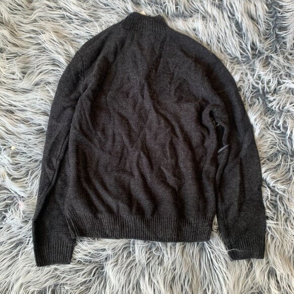 Perry Ellis Mens Quarter Zip‎  Sweater Size L Soft Cable Knit Gray NEW with tags - Picture 6 of 7